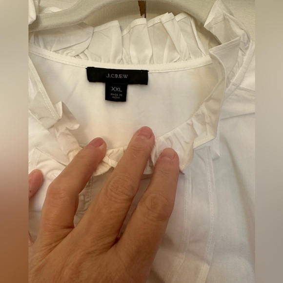 J. Crew White Ruffled Blouse - Picture 3 of 6